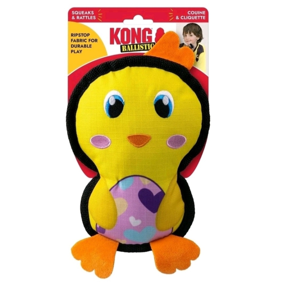 KONG Ballistic Yellow and Black Plush Toy